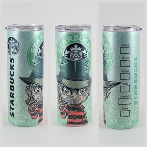 Freddy Krueger Starbucks 25oz Glitter Tumbler